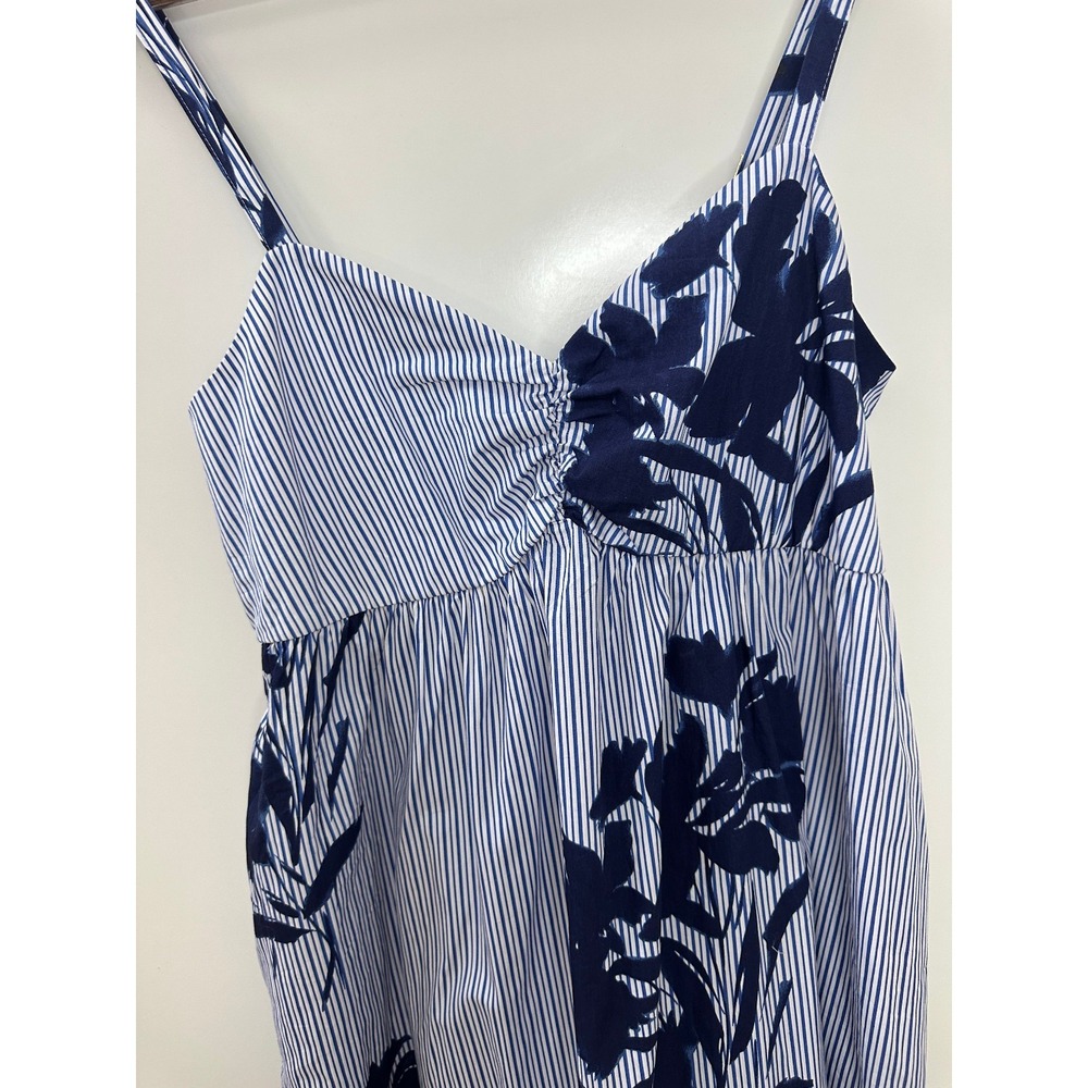 NWT Abercrombie & Fitch Sweetheart Babydoll Maxi Dress Blue Floral Striped M Med - Picture 3 of 12